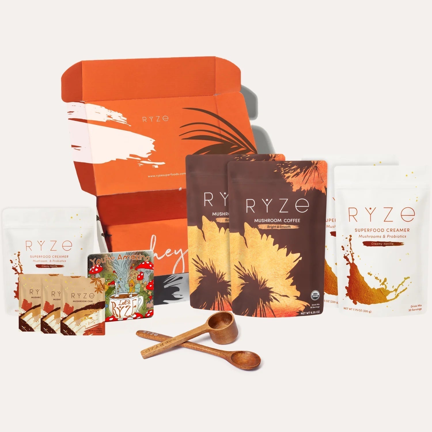 RYZE Lovers Gift Set: 2 Coffees + 2 Creamers - Gift Ready