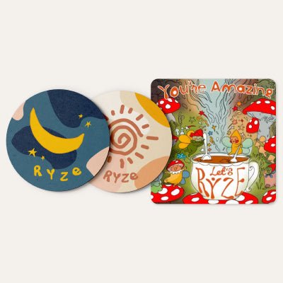 Coasters + Mushroom Magnet - Simple Use