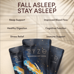 RYZE Hot Cocoa - with 6 Sleep Superfoods to Help Fall Asleep and Stay Asleep - Clean Style