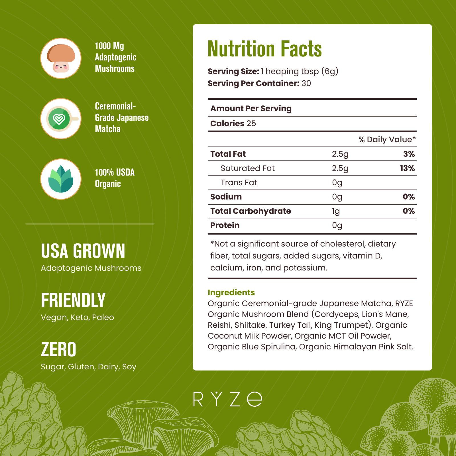 RYZE Organic Matcha Starter Kit (60 servings) - Travel Edit